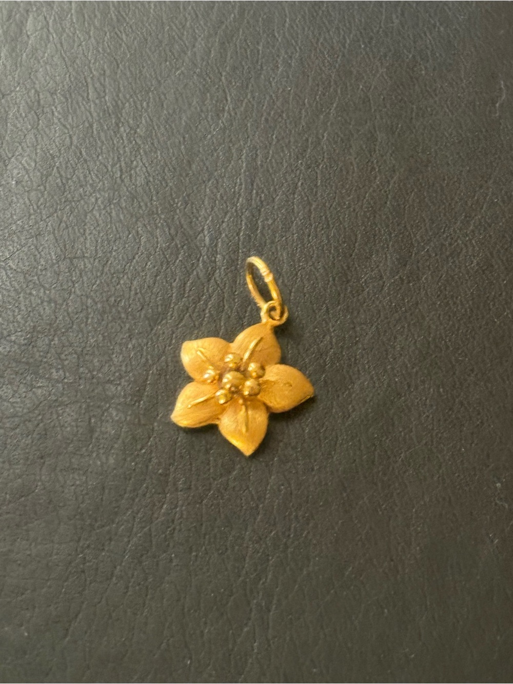 Gold 22K Flower Pendant Charm - Women's Jewelry